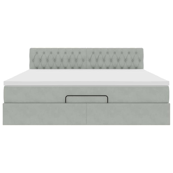 vidaXL Struttura Letto Pouf con Materasso 160x200 cm in Velluto