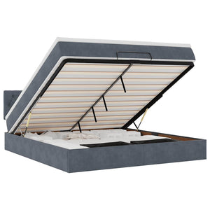 vidaXL Struttura Letto Pouf con Materasso 160x200 cm in Velluto