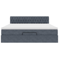 vidaXL Struttura Letto Pouf con Materasso 160x200 cm in Velluto