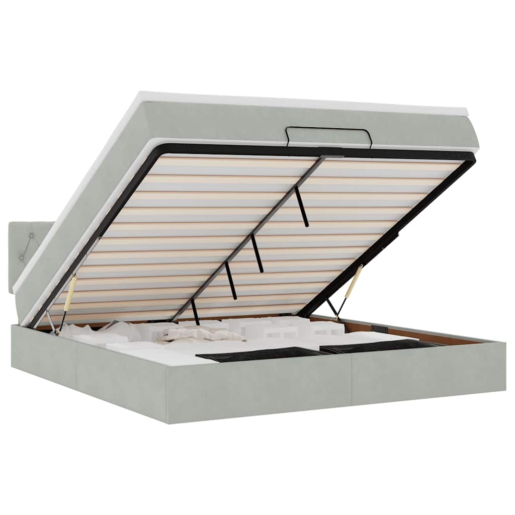 vidaXL Struttura Letto Pouf con Materasso 180x200 cm in Velluto