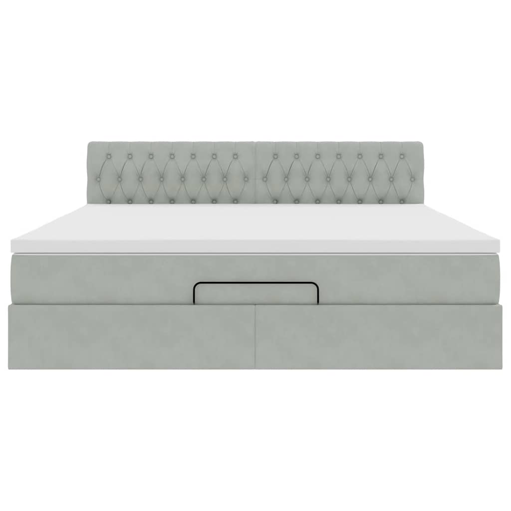 vidaXL Struttura Letto Pouf con Materasso 180x200 cm in Velluto