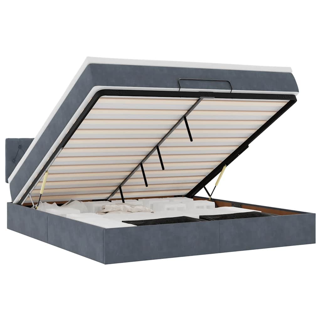 vidaXL Struttura Letto Pouf con Materasso 180x200 cm in Velluto