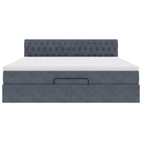 vidaXL Struttura Letto Pouf con Materasso 180x200 cm in Velluto