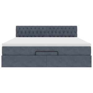 vidaXL Struttura Letto Pouf con Materasso 180x200 cm in Velluto