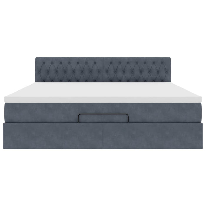 vidaXL Struttura Letto Pouf con Materasso 180x200 cm in Velluto