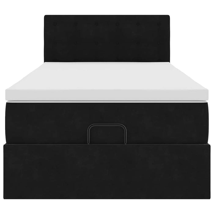 vidaXL Pouf Letto con Materasso e LED Nero 80x200cm in Velluto