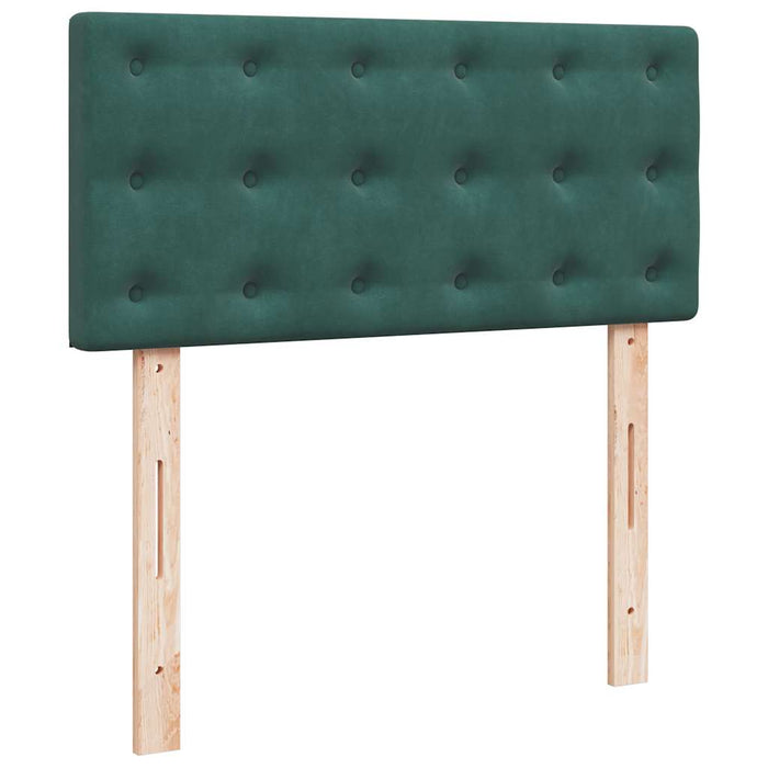 Pouf Letto con Materasso e LED Verde Scuro 80x200cm in Velluto 3312731
