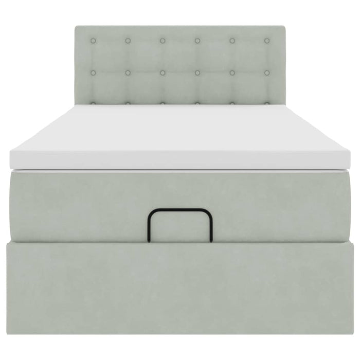 Struttura Letto Pouf con Materasso 90x190 cm in Velluto