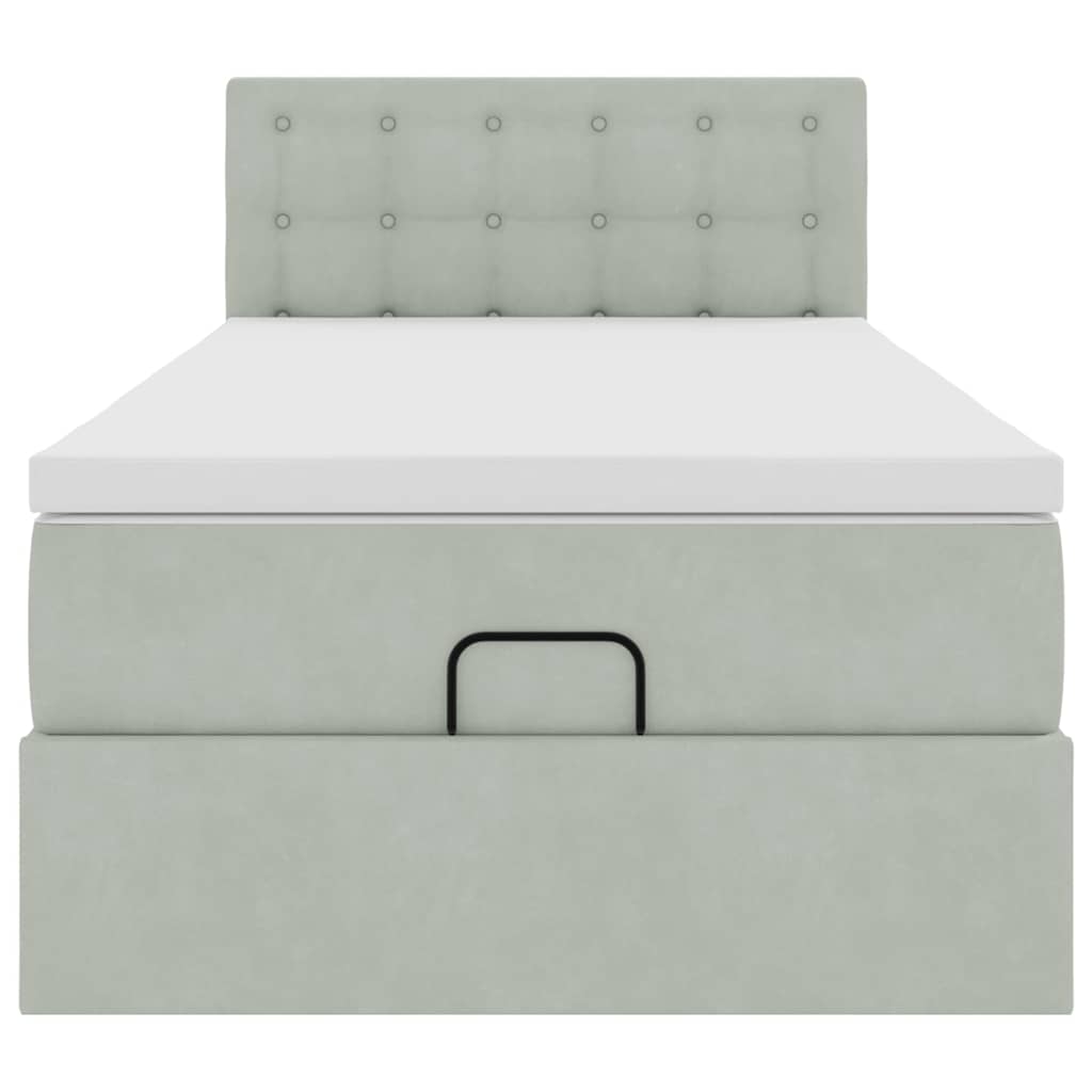 vidaXL Struttura Letto Pouf con Materasso 100x200 cm Velluto