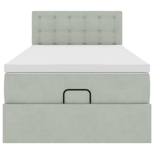 vidaXL Struttura Letto Pouf con Materasso 100x200 cm Velluto