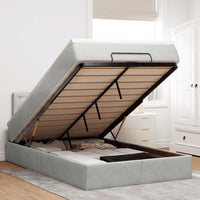 Pouf Letto con Materasso e LED Grigio Chiaro 120x190cm Velluto 3312752