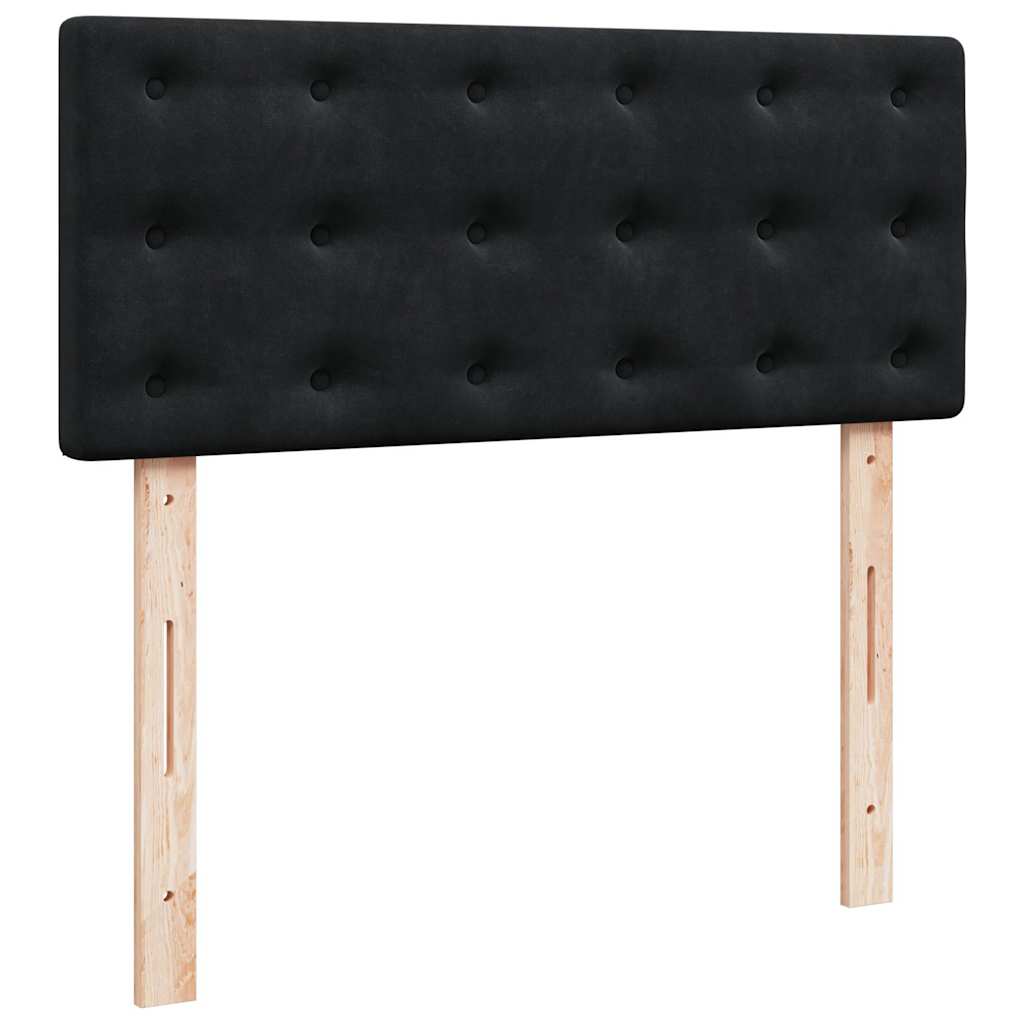 Pouf Letto con Materasso e LED Nero 120x190cm in Velluto