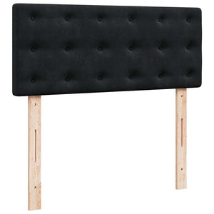 Pouf Letto con Materasso e LED Nero 120x190cm in Velluto