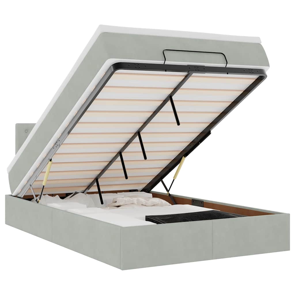 Struttura Letto Pouf con Materasso 120x200 cm Velluto 3312758