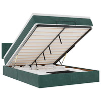 Struttura Letto Pouf con Materasso 140x190 cm in Velluto 3312767