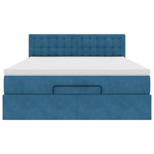 Struttura Letto Pouf con Materasso 140x190 cm in Velluto