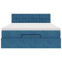 Struttura Letto Pouf con Materasso 140x190 cm in Velluto 3312768