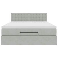 vidaXL Struttura Letto Pouf con Materasso 140x200 cm in Velluto