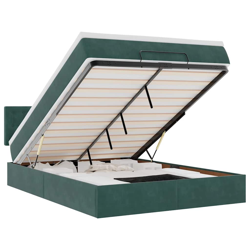 vidaXL Struttura Letto Pouf con Materasso 140x200 cm in Velluto