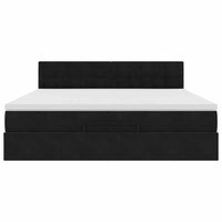 vidaXL Struttura Letto Pouf con Materasso Nero 160x200 cm in Velluto