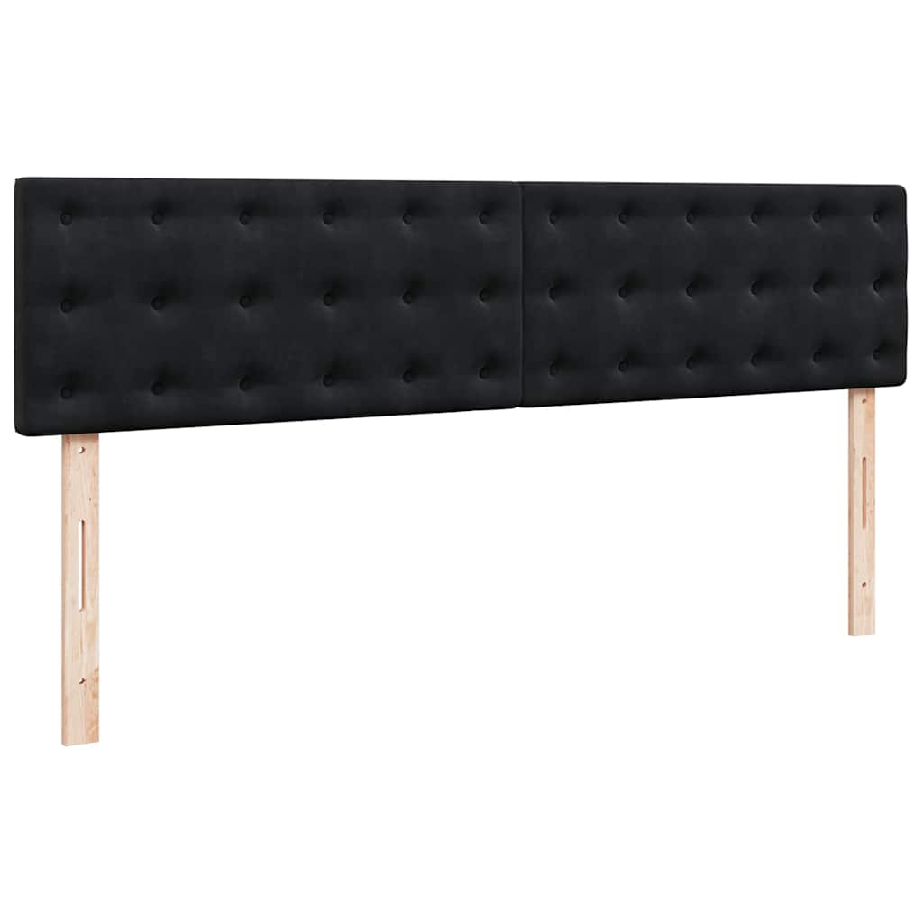vidaXL Struttura Letto Pouf con Materasso Nero 160x200 cm in Velluto