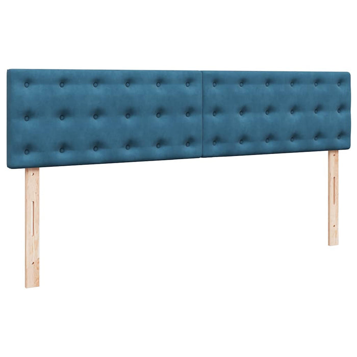 vidaXL Pouf Letto con Materassi e LED Blu Scuro 200x200cm Velluto