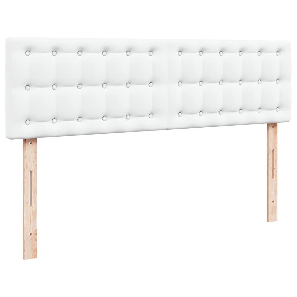 Struttura Letto Pouf con Materassi Bianco 160x200 cm Similpelle 3312801