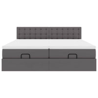 vidaXL Pouf Letto con Materassi e LED Grigio 180x200cm Similpelle