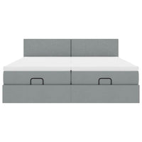 vidaXL Struttura Letto Pouf con Materassi 160x200 cm in Tessuto