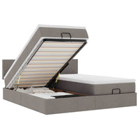 Struttura Letto Pouf con Materassi Tortora 160x200cm in Tessuto 3312819