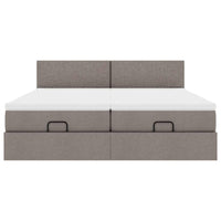 Struttura Letto Pouf con Materassi Tortora 160x200cm in Tessuto 3312819