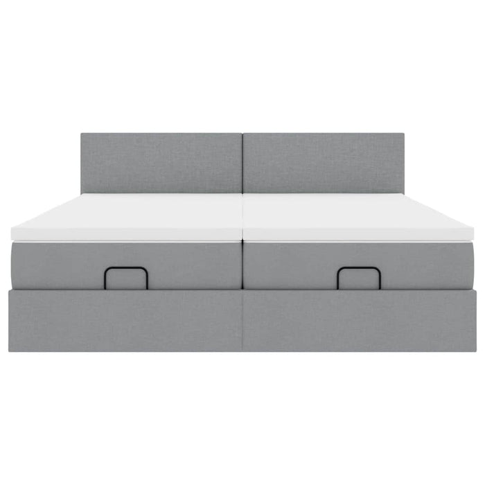 vidaXL Struttura Letto Pouf con Materassi 180x200 cm in Tessuto