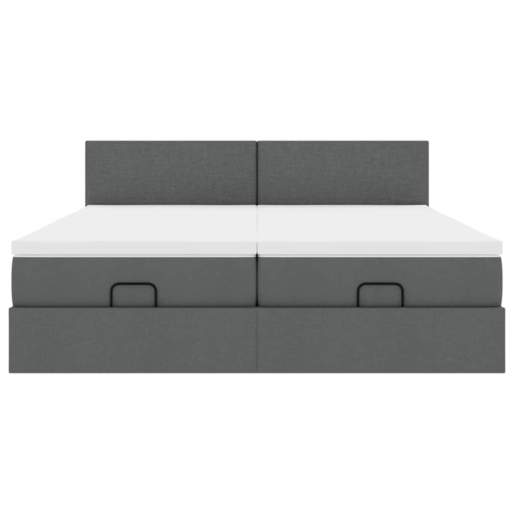 vidaXL Struttura Letto Pouf con Materassi 180x200 cm in Tessuto