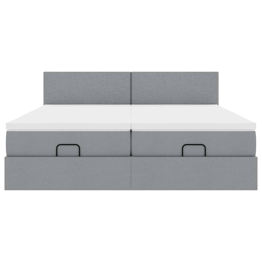 Struttura Letto Pouf con Materassi 200x200 cm in Tessuto 3312829