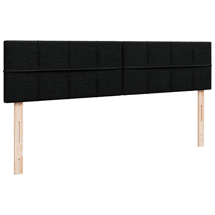 Struttura Letto Pouf con Materassi Nero 200x200 cm in Tessuto 3312852