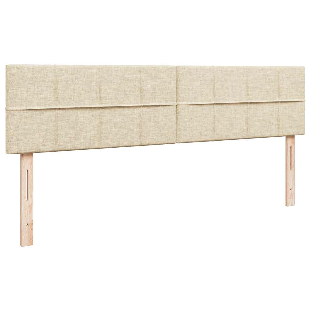 Struttura Letto Pouf con Materassi Crema 200x200 cm in Tessuto 3312855