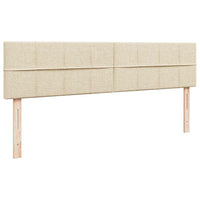 vidaXL Struttura Letto Pouf con Materassi Crema 200x200 cm in Tessuto