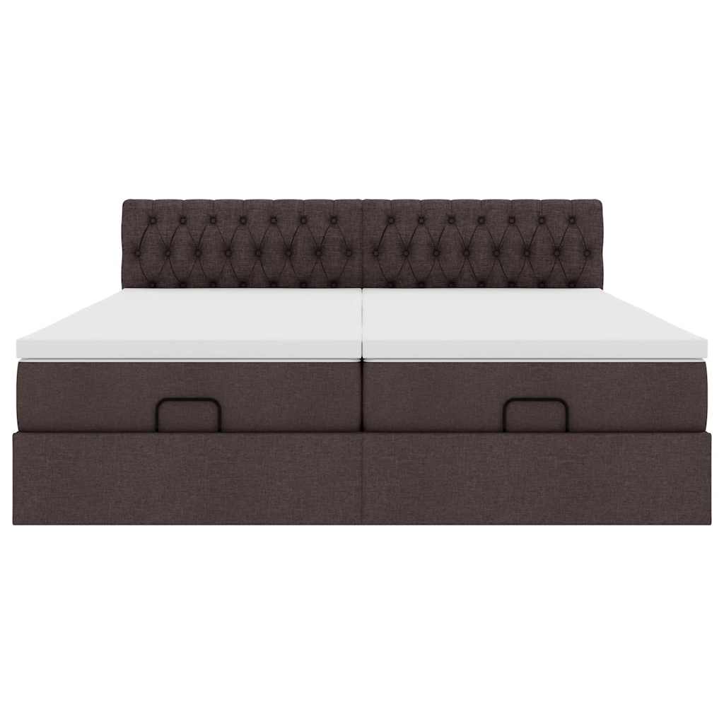 vidaXL Struttura Letto Pouf con Materassi 160x200 cm in Tessuto