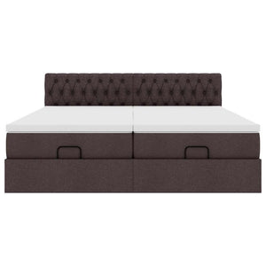 vidaXL Struttura Letto Pouf con Materassi 160x200 cm in Tessuto