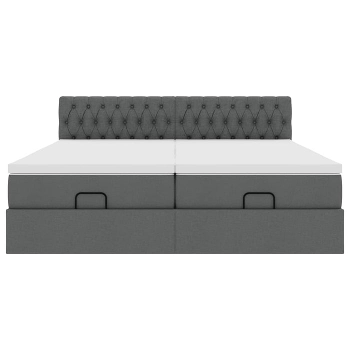 Struttura Letto Pouf con Materassi 180x200 cm in Tessuto