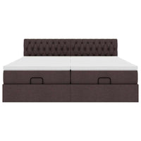 Struttura Letto Pouf con Materassi 200x200 cm in Tessuto 3312874