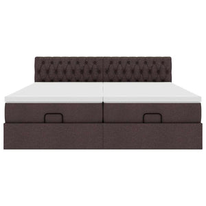 vidaXL Struttura Letto Pouf con Materassi 200x200 cm in Tessuto