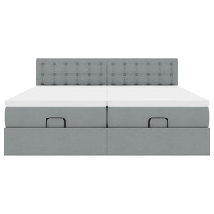 Struttura Letto Pouf con Materassi 160x200 cm in Tessuto 3312878