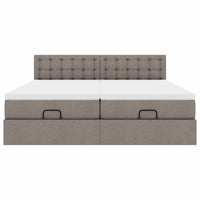 Struttura Letto Pouf con Materassi Tortora 160x200cm in Tessuto 3312882