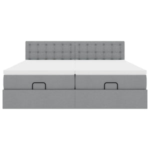 Struttura Letto Pouf con Materassi 180x200 cm in Tessuto