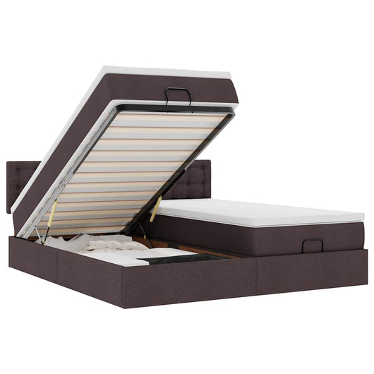 vidaXL Struttura Letto Pouf con Materassi 200x200 cm in Tessuto