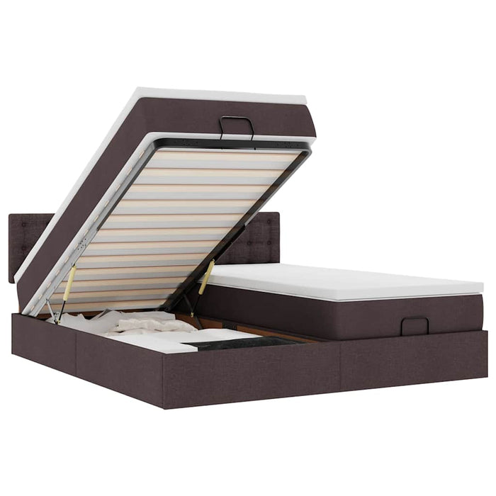 vidaXL Struttura Letto Pouf con Materassi 200x200 cm in Tessuto