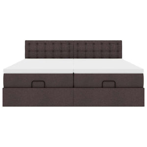 vidaXL Struttura Letto Pouf con Materassi 200x200 cm in Tessuto