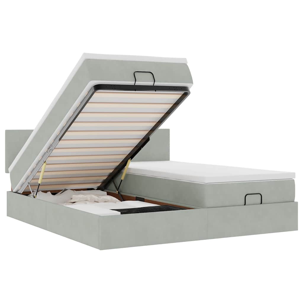 vidaXL Struttura Letto Pouf con Materassi 180x200 cm Velluto