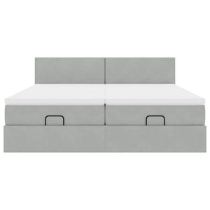 vidaXL Struttura Letto Pouf con Materassi 180x200 cm Velluto